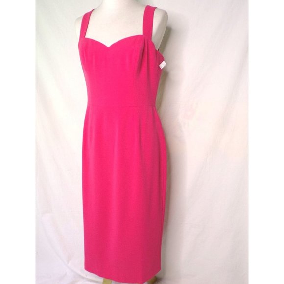 DRESS THE POPULATION Nicole Cocktail Dress Fuchsia Pink Large 8-10 NEW - Picture 3 of 7